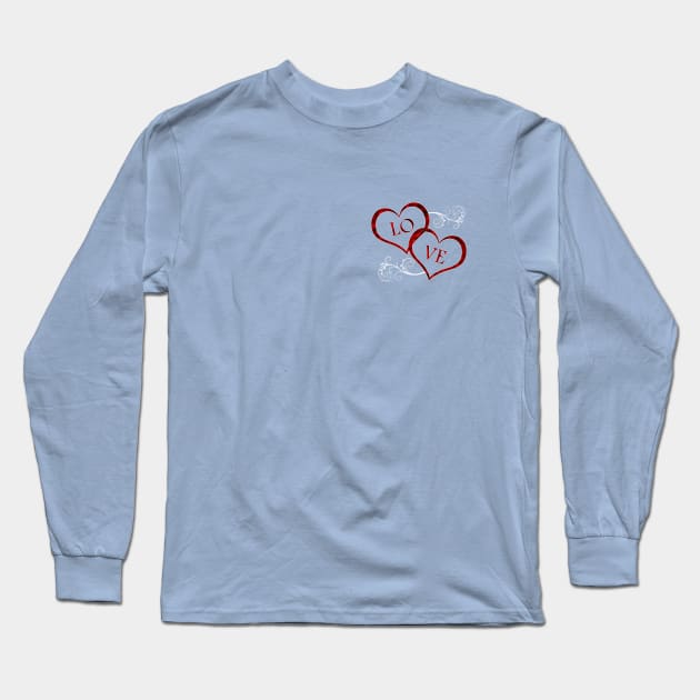 (Pocket) Love Hearts Long Sleeve T-Shirt by Stupid Coffee Designs